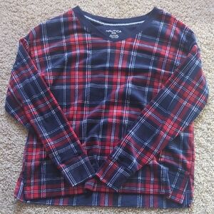 Nautica Kids Navy & Red Plaid Long-Sleeve Tee